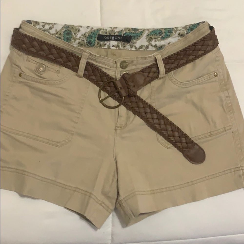 Khaki Shorts with Belt